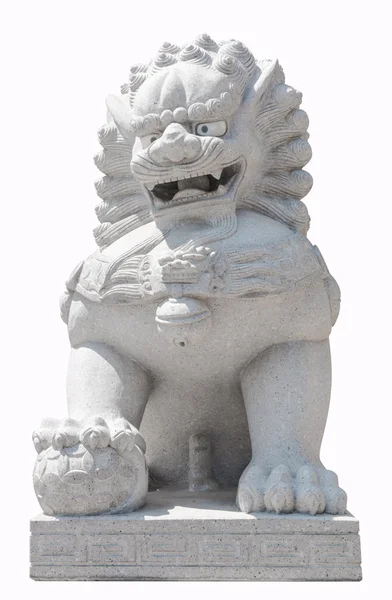 Aslan taş heykel izole Çin — Stok fotoğraf