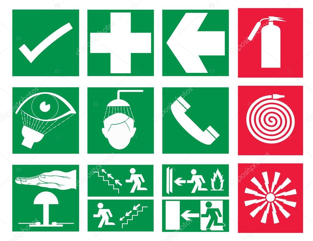 Rescue and emergency Sign & Fire safety sign vector