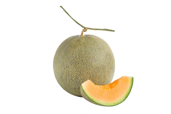 Skär färsk melon på vit bakgrund — Stockfoto