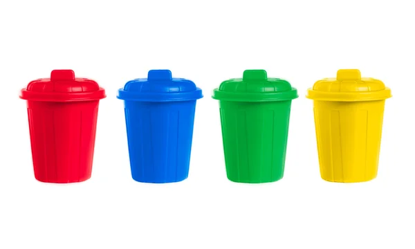 Many color wheelie bins set — Stock Photo, Image