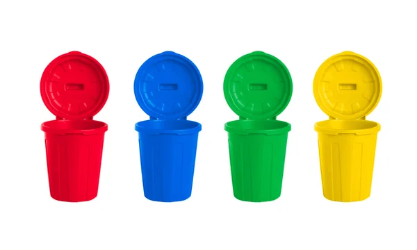 Many color wheelie bins set — Stock Photo, Image