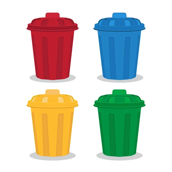 Many color wheelie bins set — Stock Vector
