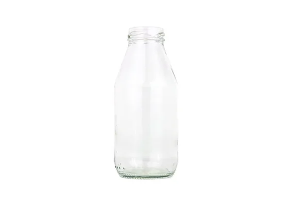 Leere Flasche stehen allein weißen Hintergrund — Stockfoto