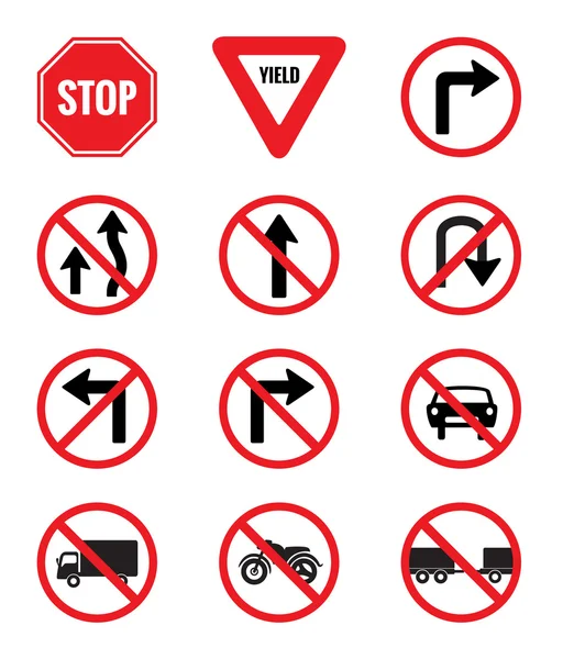 Traffic Signs Pack Set vector — Stock Vector