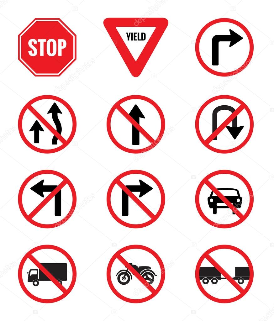 Traffic Signs Pack Set vector