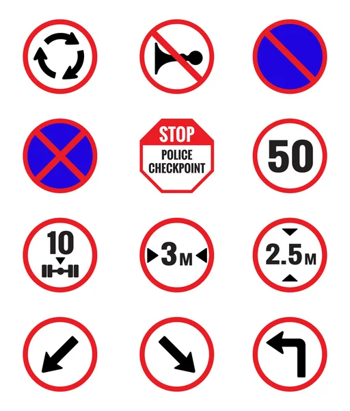 Traffic Signs Pack Set vector — Stock Vector