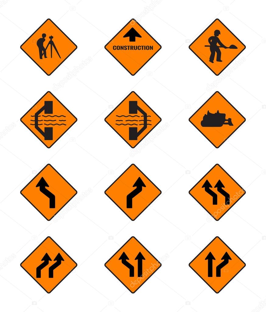 warning  signs, traffic signs vector set 
