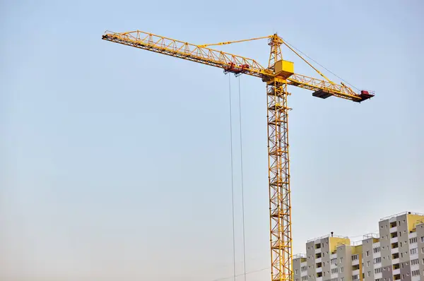 Kraan Bouwen Bouwen Aanbouw Tegen Lucht — Stockfoto