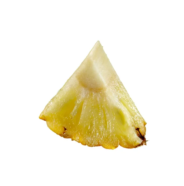 Kesme Yolu Ile Beyaz Arka Planda Izole Bir Ananas Dilimi — Stok fotoğraf