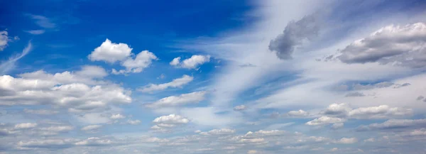 Abstract image of blurred sky. Blue sky background with cumulus clouds