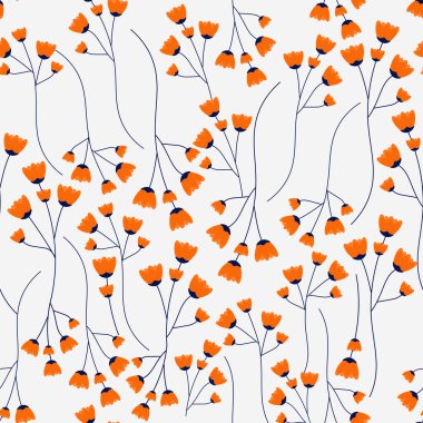 Soyut çiçek desensiz desen tasarımı. Moda baskısı için tekstil, kumaş ve kart