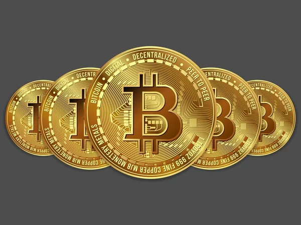 Illustration Vectorielle Signe Symbole Bitcoin Monnaie Numérique Crypto Monnaie Pièce — Image vectorielle