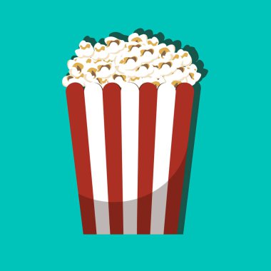 Beyaz grupta patlamış mısır vektörü izole edildi.