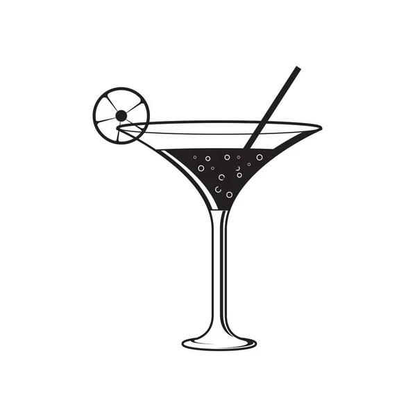 Vector Vidrio Martini Aislado Sobre Fondo Blanco — Archivo Imágenes Vectoriales