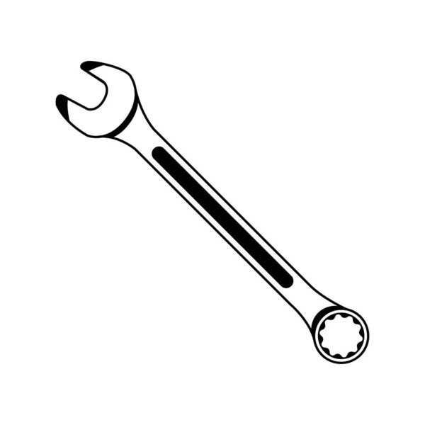 Wrench Vector Isolated White Background — Stock Vector