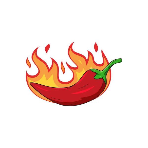 Hot Chilli Vector Isolated White Background — Stock Vector