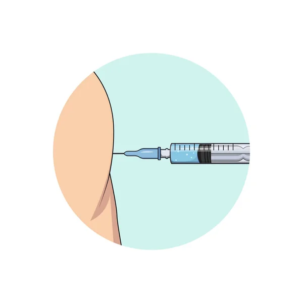 Illustration Der Virusimpfung Isoliert Auf Weißem Hintergrund — Stockvektor