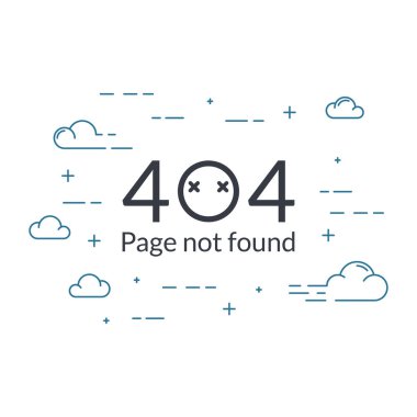 Sayfa Bulunamadı Hata 404 düz çizgi kavramı