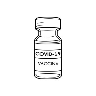 Aşı covid-19 vektörü beyaz arkaplanda izole edildi