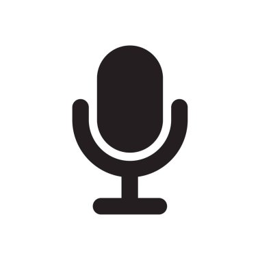 Beyaz arkaplanda mikrofon simgesi izole edildi