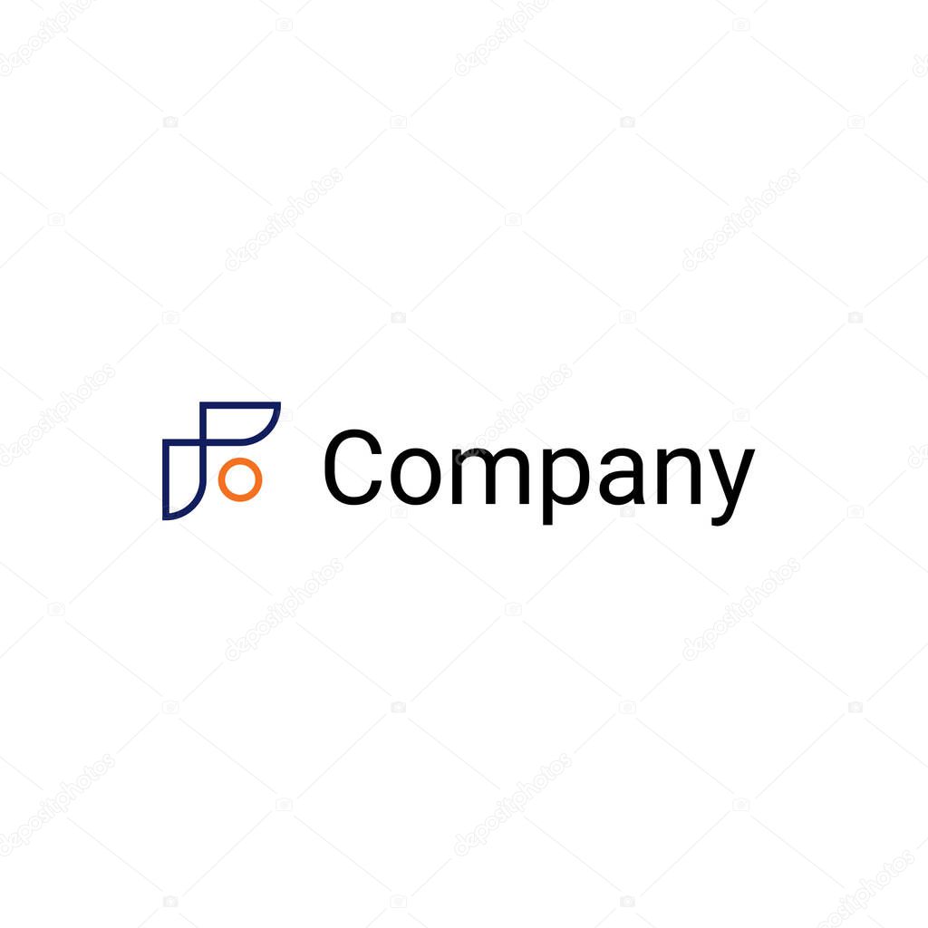 Simple F logo for company. isolated on white background