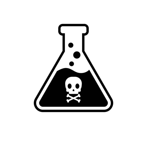 Symbol Der Vektor Giftflasche Isoliert Auf Weißem Hintergrund — Stockvektor