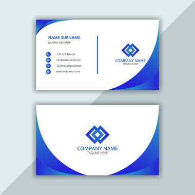 Modern ve Temiz İş Kartı Şablonu. vektör kartviziti.