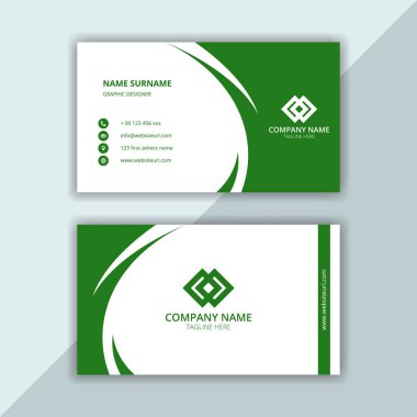 Modern ve Temiz İş Kartı Şablonu. vektör kartviziti.