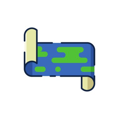 Simge vektörünü haritalar. taslak simgesi. beyaz arkaplanda izole.