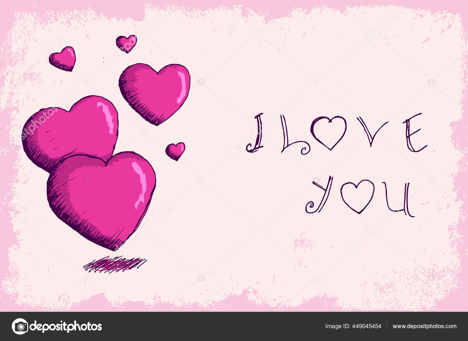 Hand Drawing Love You Background Vector Illustration Stock Vector Image