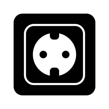 güç soketi vektörü arka planda izole edildi.