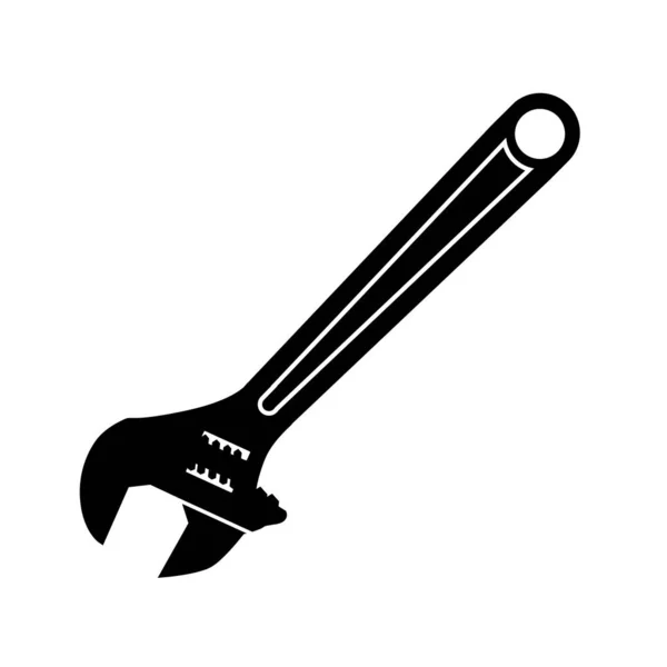 Wrench Vector Wrench Icon Wrench Silhouette Isolated White Background — Stock Vector