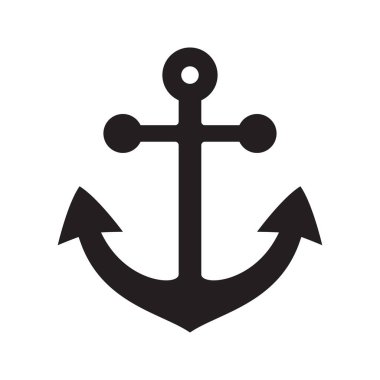 beyaz arkaplanda çapa vektör simgesi siolasyonu