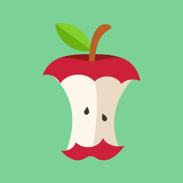 Vector Diseño Plano Núcleo Manzana Icono Manzana Núcleo Arte Plano — Vector de stock