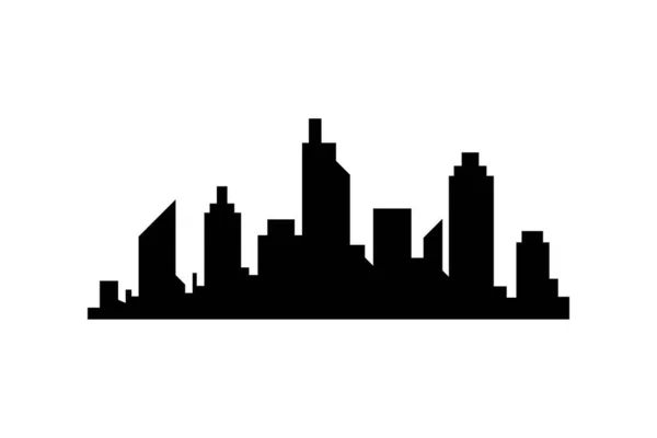 Imagen Vectorial Silhoutte Cityscape Aislada Sobre Fondo Blanco — Vector de stock