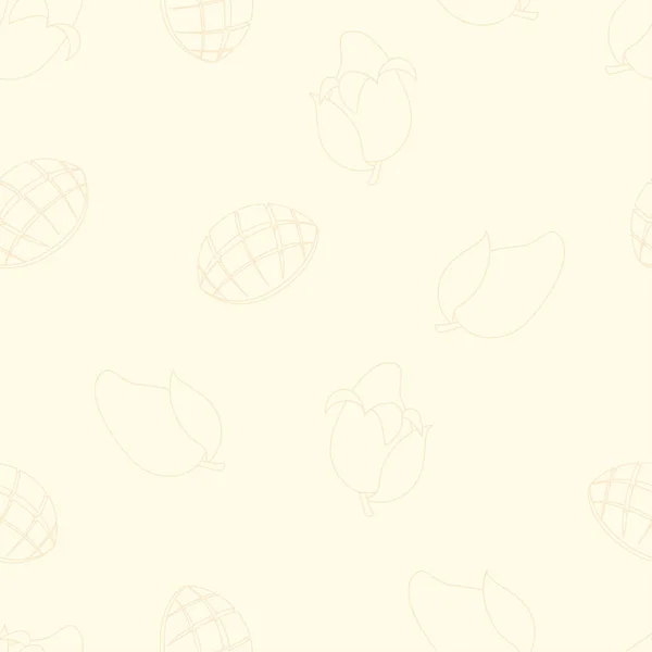 Безморщинистый Рисунок Линии Манго Манговый Узор — стоковый вектор