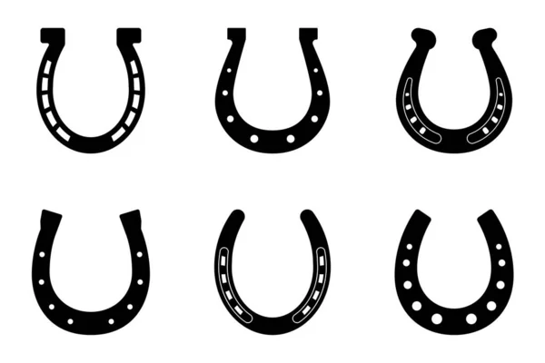 Set Horseshoe Vector Isolated White Background — Stock Vector