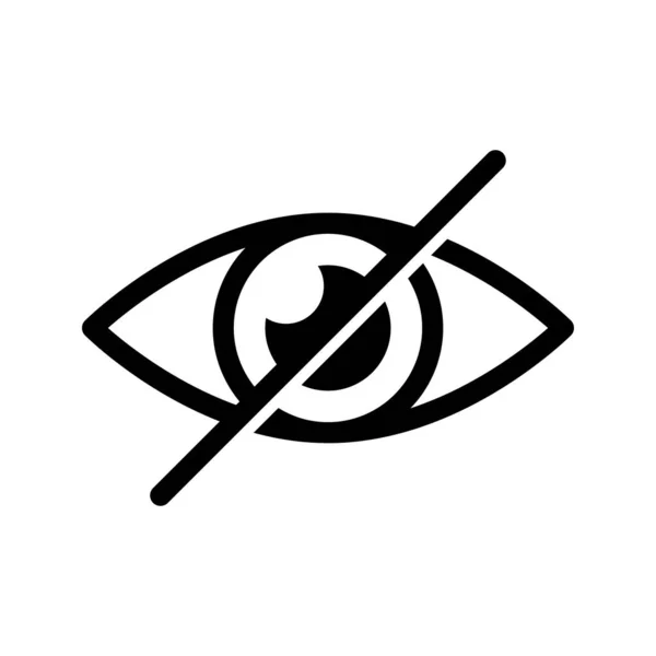 Kein Augensymbol Isoliert Auf Weißem Hintergrund Symbolvektor Isoliert — Stockvektor