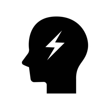 Baş ağrısı simgesi beyaz arkaplanda izole edildi. simge vektörü.