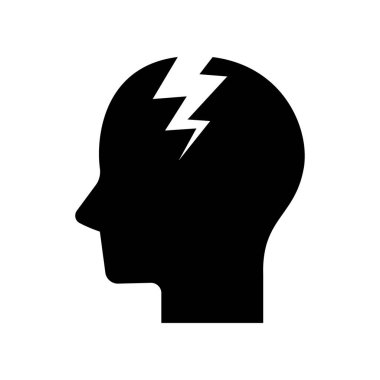 Baş ağrısı simgesi beyaz arkaplanda izole edildi. simge vektörü.