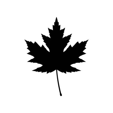 Akçaağaç yaprağı vektörü beyaz arkaplanda izole edildi. siluet akçaağaç yaprağı vektörü.