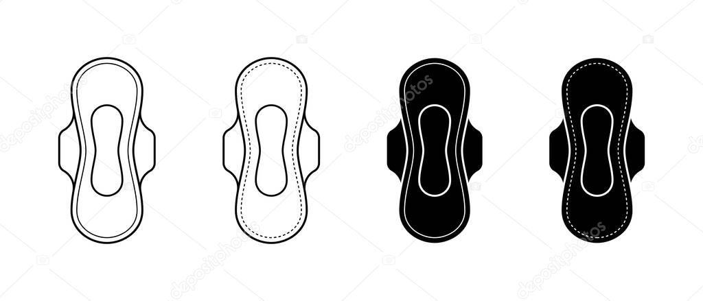 Feminine hygiene pad icon isolated on white background