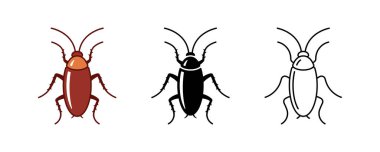 Hamamböceği simgesi beyaz arkaplanda izole edildi.