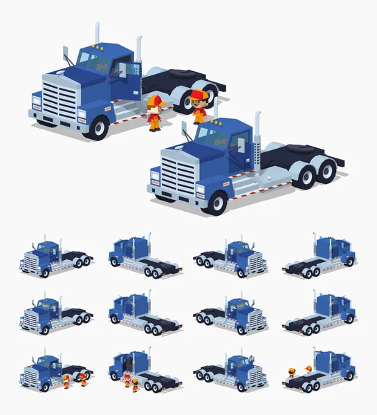Blå tunga lastbilar — Stock vektor