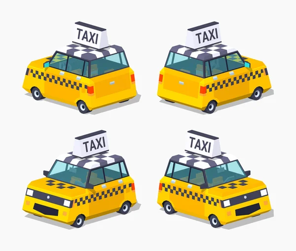 Hatchback taxi giallo — Vettoriale Stock