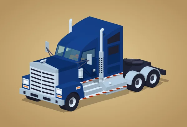 Koyu mavi ağır Amerikan kamyon — Stok Vektör