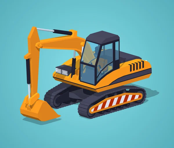 Yellow excavator. Special machinery — Stock Vector
