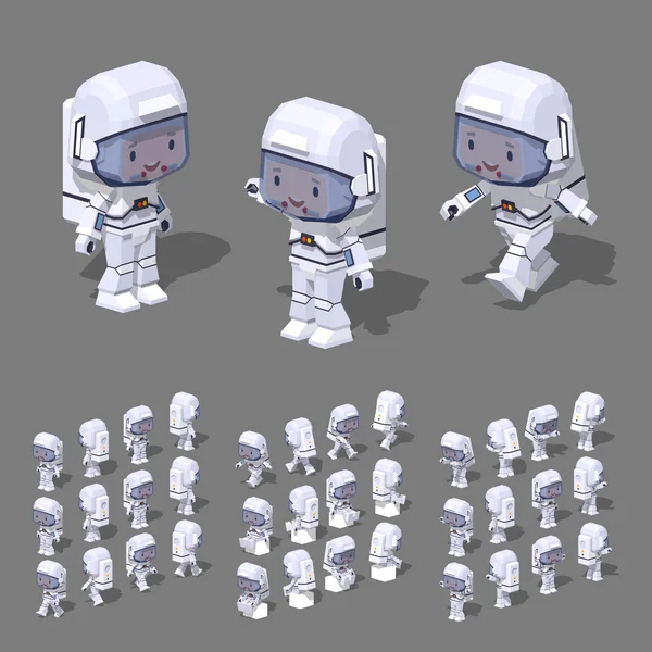 Low-Poly-Astronaut — Stockvektor