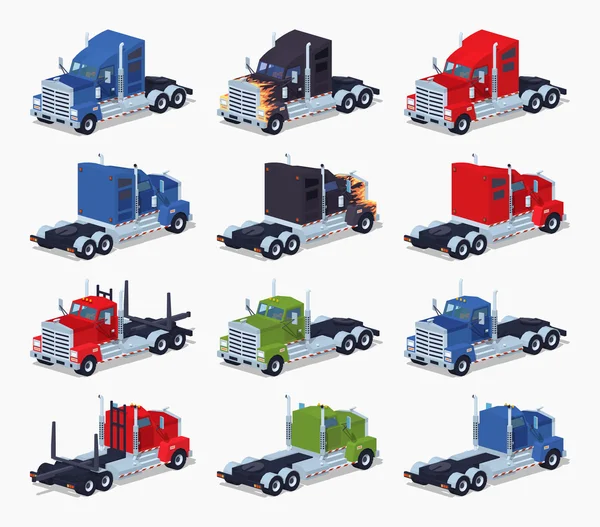 Collection of heavy trucks — Stockvector
