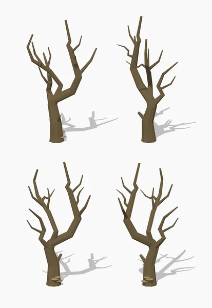 Χαμηλή πολυ αποξηραμένα δέντρο — Διανυσματικό Αρχείο